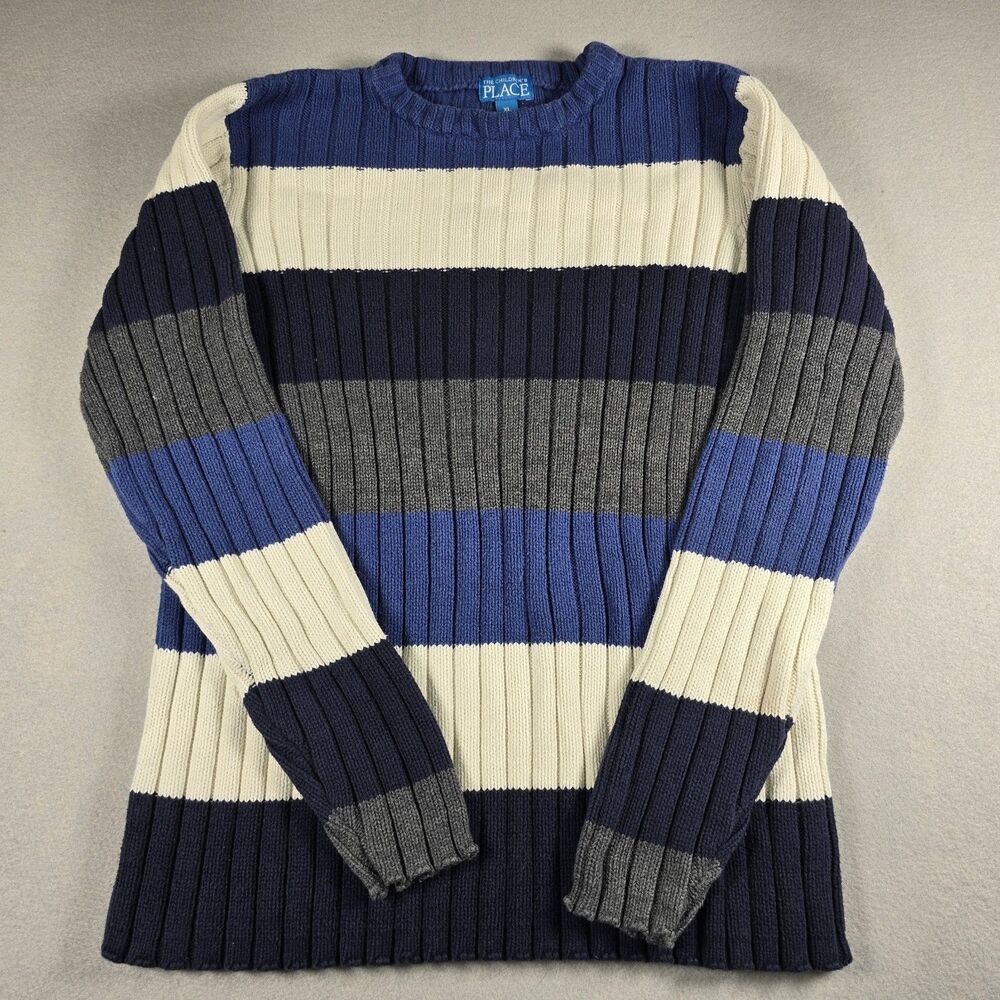 Children’s Place Boy’s Ribbed Knit Sweater Crew Neck Multicolor Size XL 14